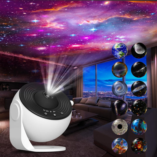 Galaxy Projector for Bedroom,13 in 1 Star Projector with Timer and 3 Button Control 360° Rotating Planetarium Ceiling Night Light Projector for Kids,Adult,Gifts,Ceiling,Bedroom Room Decor