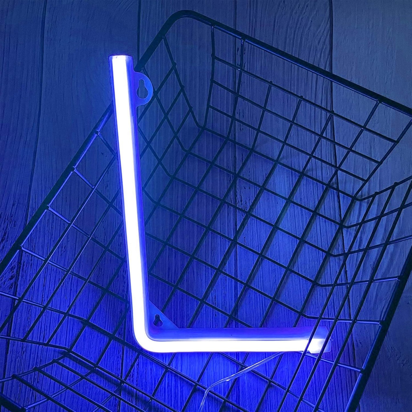 ENUOLI LED Blue Neon Letter Signs Night Light Battery or USB Operated LED Marquee Letters Neon Art Decorative Lights Wall Decor for Children Baby Room Christmas Wedding Party Decoration (L)