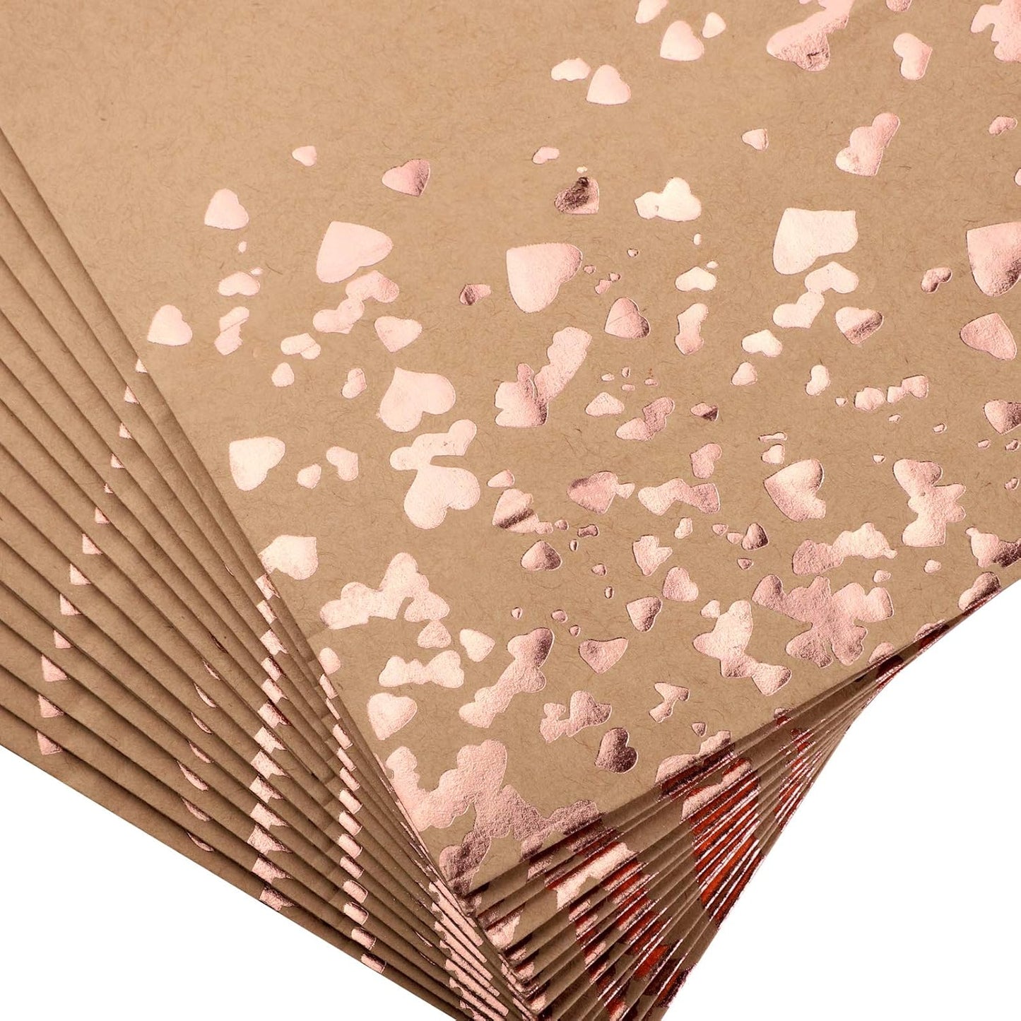 Cooraby 30 Pieces Kraft Paper Bronzing Rose Gold Bags with 48 Stickers Candy Gift Paper Bags for Wedding, Birthday, Tea Party, Gift, and Party Celebrations