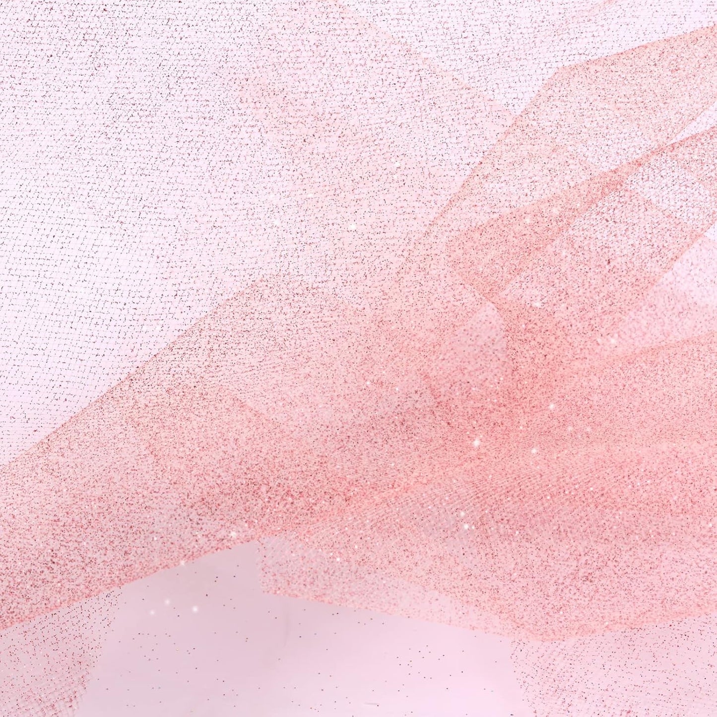 Sparkling Tulle Rolls, 15” by 30 Yards (90FT) Glitter Tulle Spool Ribbon Fabric for Wedding Birthday Bridal Shower Tutu Skirt Party Gift Wrapping(Rose Gold)