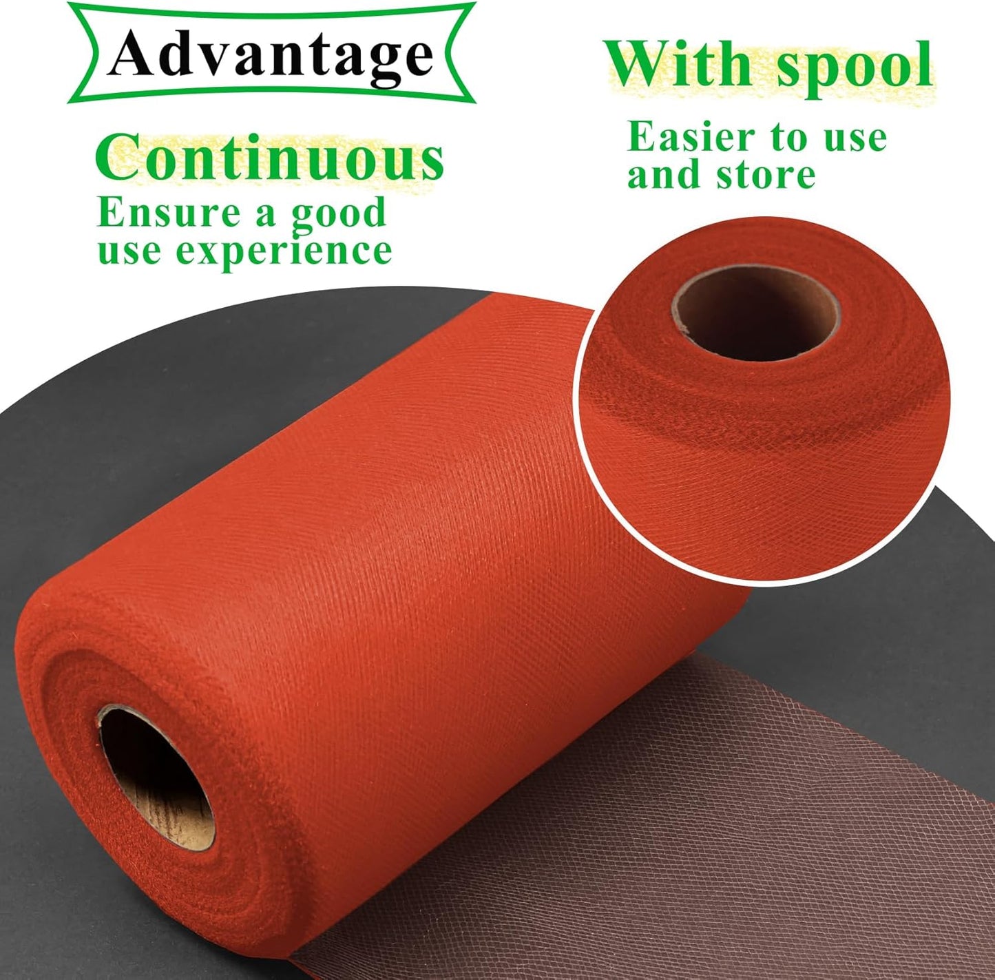 Terracotta Tulle Fabric Rolls 6 Inch by 100 Yards (300 feet) Fabric Spool Tulle Ribbon for DIY Tutu Bow Baby Shower Birthday Party Wedding Decorations Christmas Craft Supplies