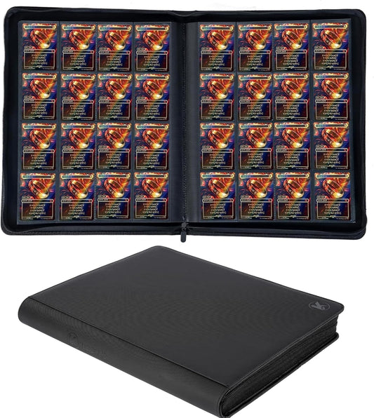 1408+ Pockets Trading Card Binder, 16-Pocket Card Ablum Compatible with MTG,Sports Cards & Other Standard Size Trading Card (Black)