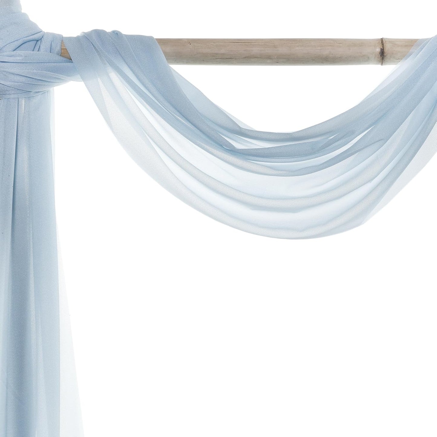 VDS Pack of 1 Panel (30 Inch X 30 Feet) Wedding Arch Draping Fabric Sheer Chiffon Fabric Drapery for Wedding Ceremony Reception Swag Backdrop Canopy Chuppah ARBO Altars Decoration (Baby Blue)