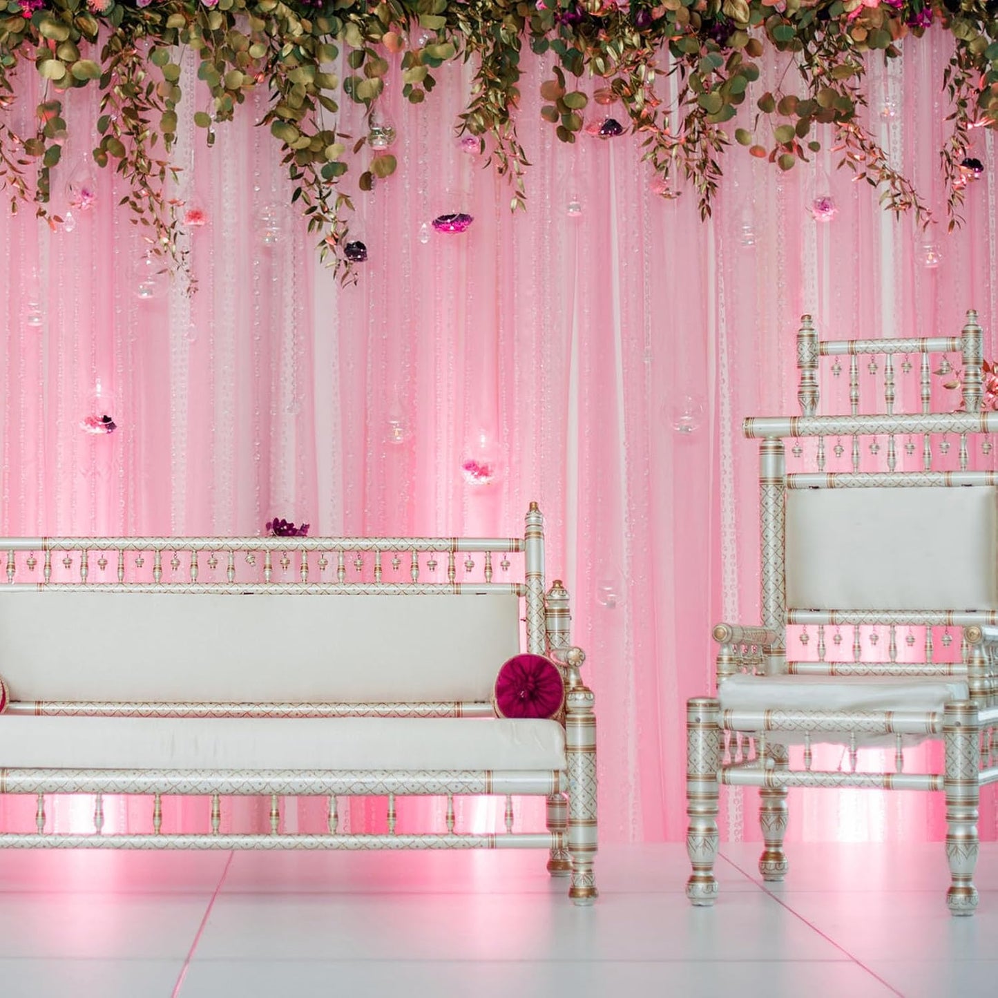 10 x 7 Feet Peachy Backdrop Curtain for Partie, Background Curtains for Photoshoot, Birthday, Wedding, Halloween, Thanksgiving, Christmas, New Year Party Decorations 5Ft x 7Ft, 2 Panels