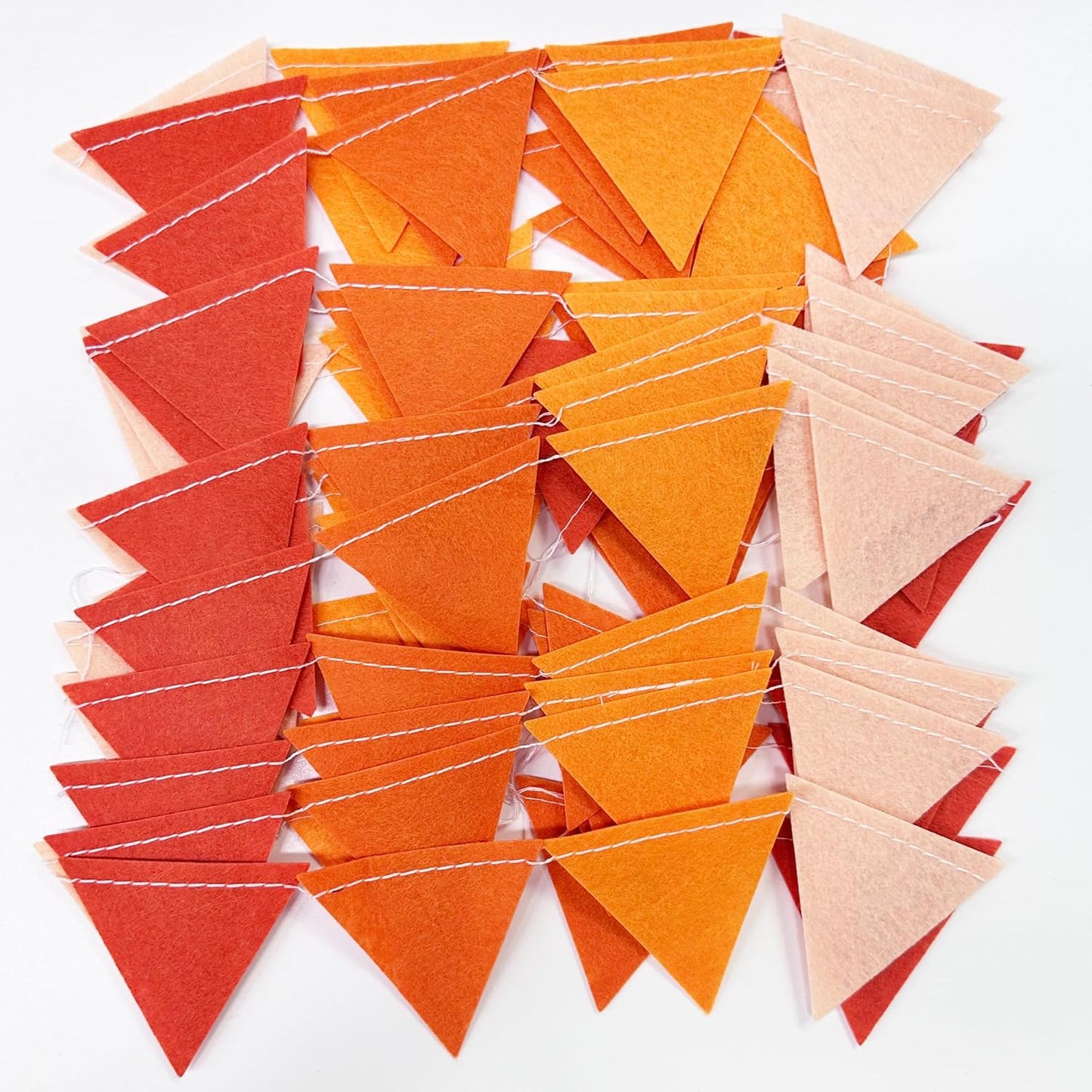 Orange Party Decorations - Ombre Felt Hanging Triangle Mini Bunting Pennant Banner Flag for Birthday Wedding Baby Shower Fall Autumn Thanksgiving Harvest Party Classroom Nursery Decor