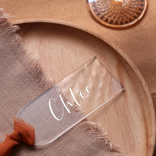 UNIQOOO 20 Pcs Clear Acrylic Place Cards, 3.9x1.6 inches DIY Blank Hanging Tags, Perfect for Wedding Table Decor, Birthday, Centerpiece, Decoration, Party, Anniversary, Event