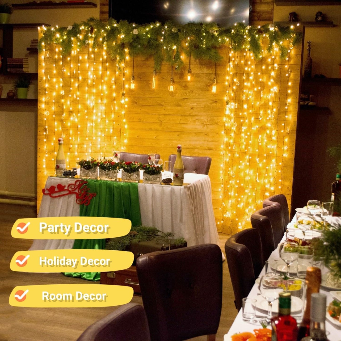 JMEXSUSS 800 LED Christmas Lights Outdoor Indoor String Lights with 8 Modes Warm White Plug in for Patio Garden Tree Wedding Party Yard Spring Decoration