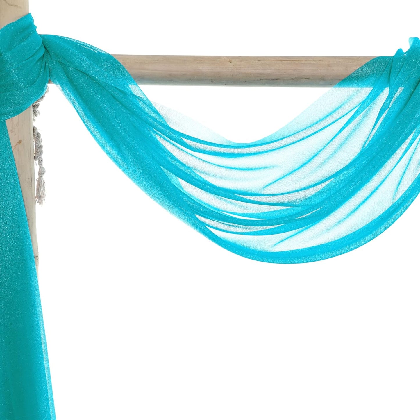 VDS Pack of 2 Panel (30 Inch X 30 Feet) Wedding Arch Draping Fabric Sheer Chiffon Fabric Drapery for Wedding Ceremony Reception Swag Backdrop Canopy Chuppah ARBO Altars Decoration (Peacock Blue)