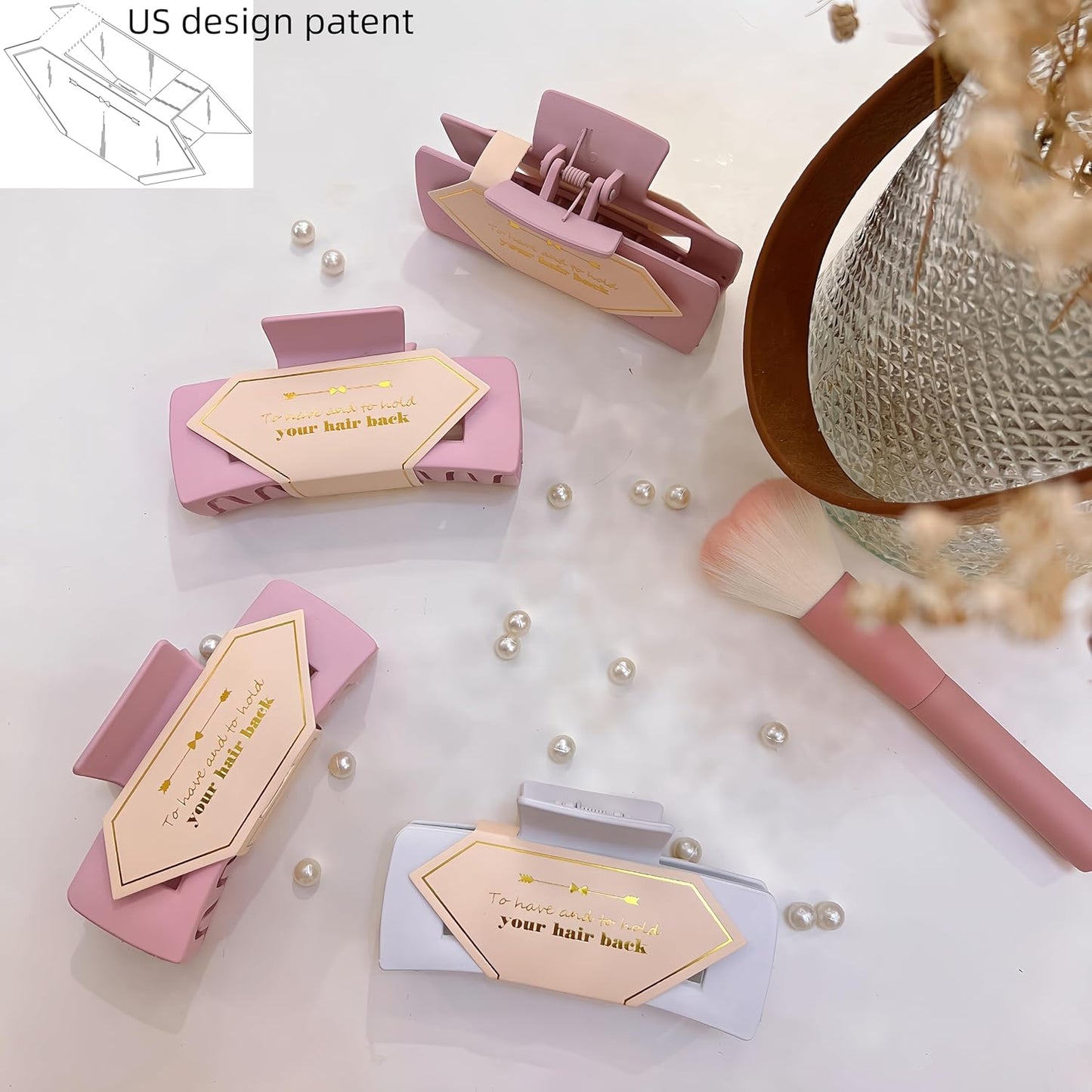 18pcs Bridesmaid Scrunchies Proposal Gifts Bachelorette Hair Claws Clips Girls heart sunglasses for Wedding Party Favors(light Pink)