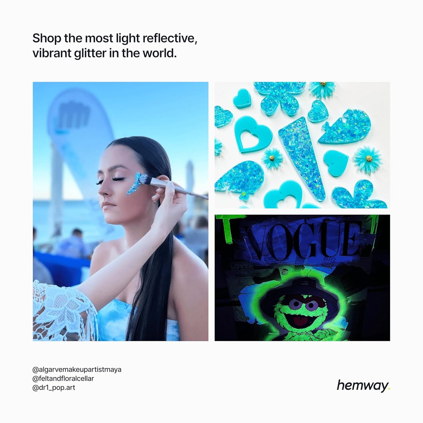 Hemway Eco Friendly Biodegradable Glitter 100g / 3.5oz Bio Cosmetic Safe Sparkle Vegan for Face, Eyeshadow, Body, Hair, Nail and Festival - Chunky (1/40" 0.025" 0.6mm) - Sapphire Blue Holographic