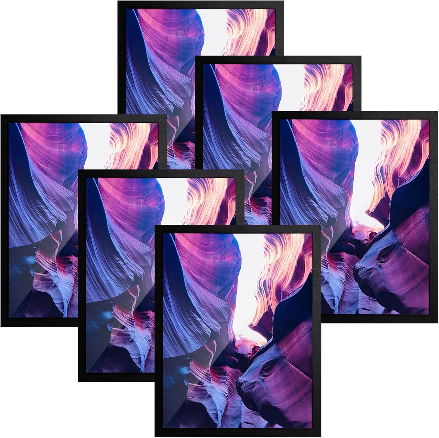 TWING 8x10 Picture Frames Set of 6, Photo Collage Frame For Wall Gallery Wall Frame Set Black Composite Wood