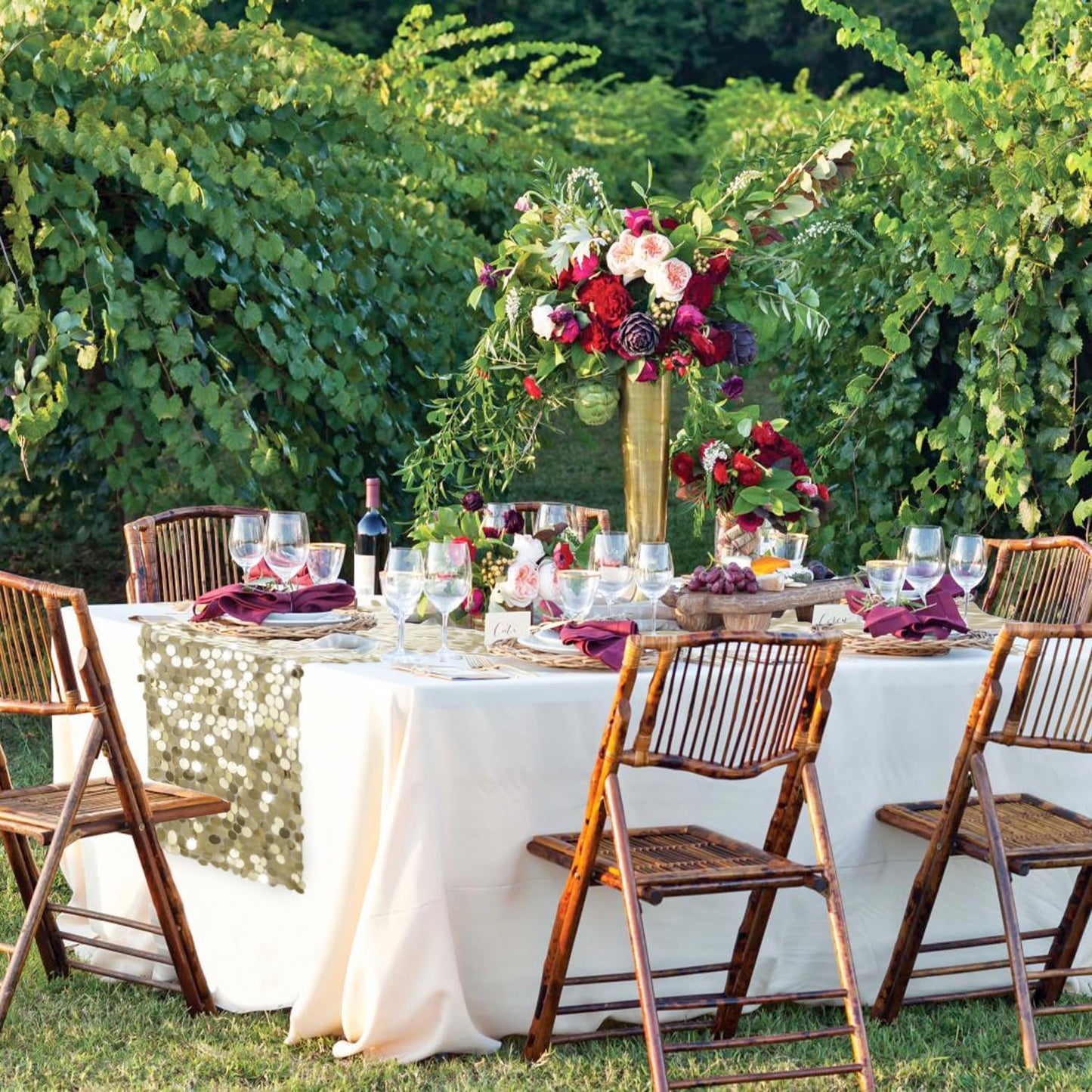 VHH Sequin Table Runner 12 x 108 inches Champagne Table Runner, Glitter Runner for Party Wedding Birthday, Party Spring Easter Rustic, Birthday Supplies Decorations (1 Pack).