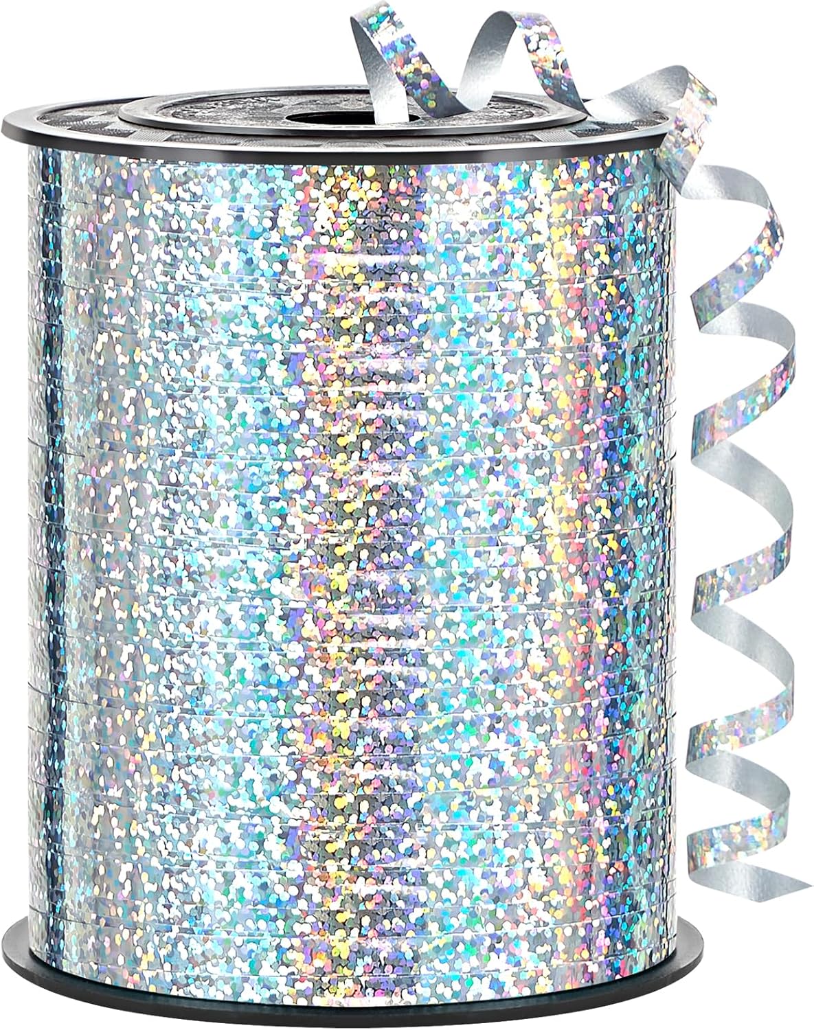 500 Yards Metallic Silver Curling Ribbon-Balloon String-Balloon Ribbon Iridescent Shiny Roll for Party Decoration, Gift Wrapping, Birthday, Art Crafts