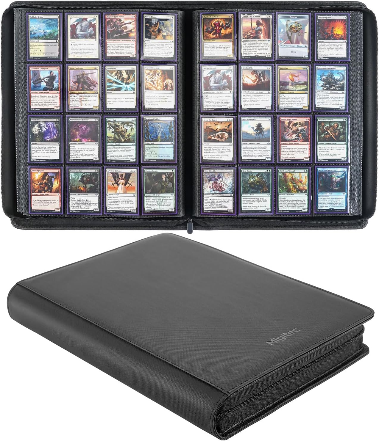 16-Pocket Binder for 1280 Trading Cards, Ringless Album with 40 Double Sided and Side-Loading Pages, Compatible with MTG, Sport Cards and other Standard Collectible Cards