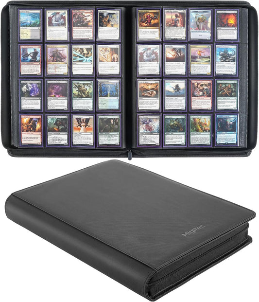 16-Pocket Binder for 1280 Trading Cards, Ringless Album with 40 Double Sided and Side-Loading Pages, Compatible with MTG, Sport Cards and other Standard Collectible Cards