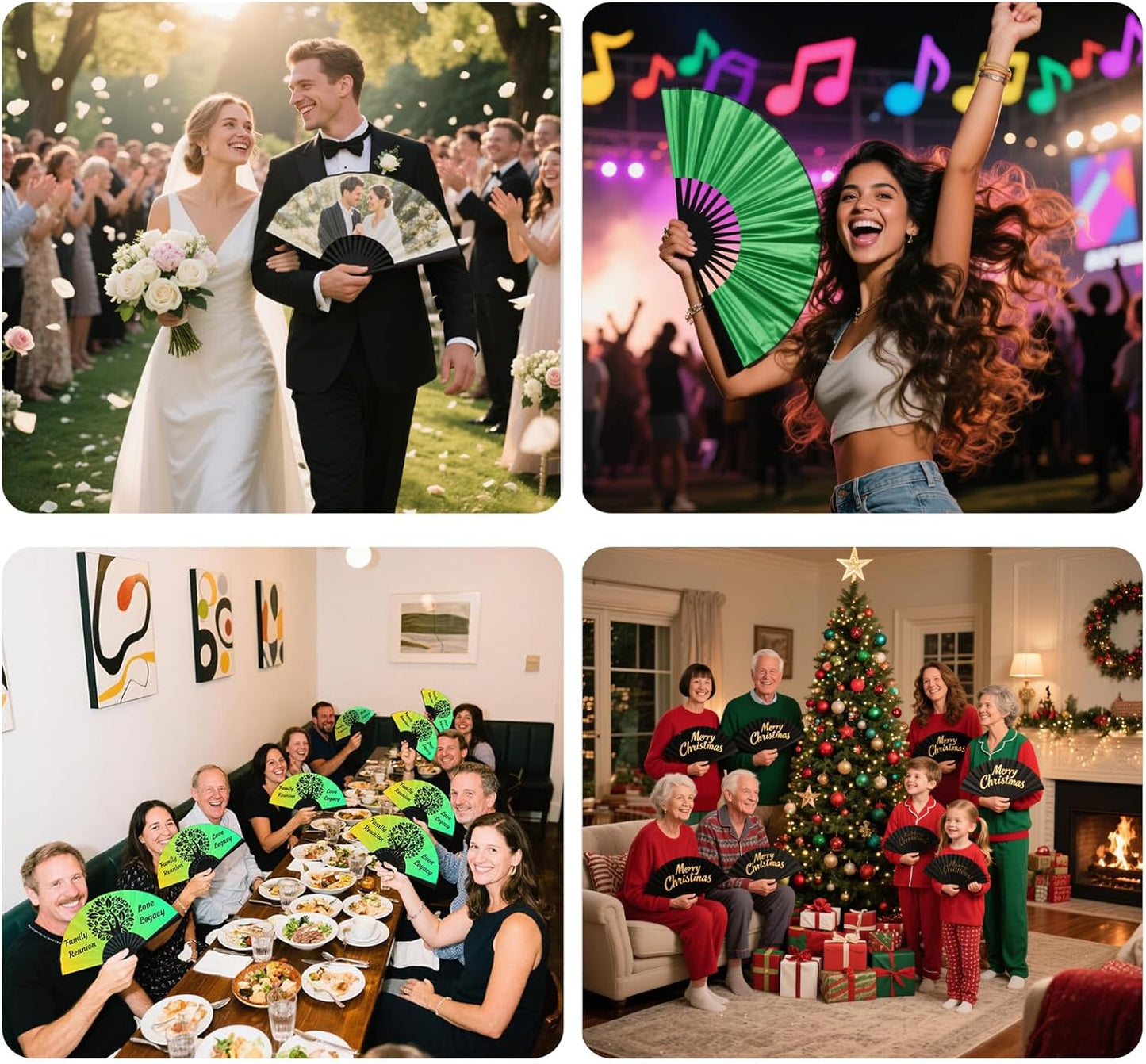 Custom Fans with Your Photo/Text - 13 Inch Personalized Folding Hand Fan for Line Dancing, Weddings, Parties | Decorative Gift for Women, Church Events & Dance Performances (200, 13 Inch)