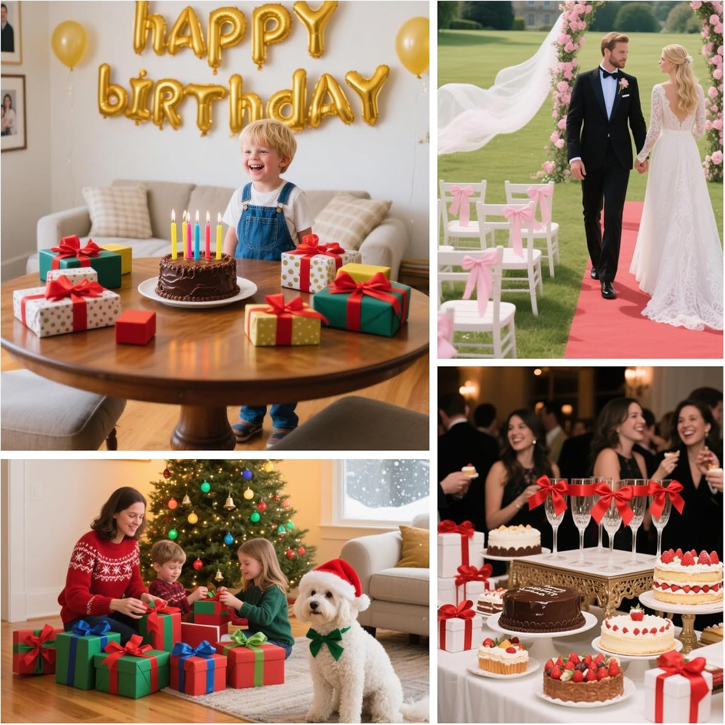 NESCCI 800 Yards Ribbon,1 Inch Satin Ribbon,Single Face Satin Ribbons, Perfect for Gift Wrapping,Wedding Decoration,Handmade Bows,Wrapping Bouquet,Halloween, Christmas