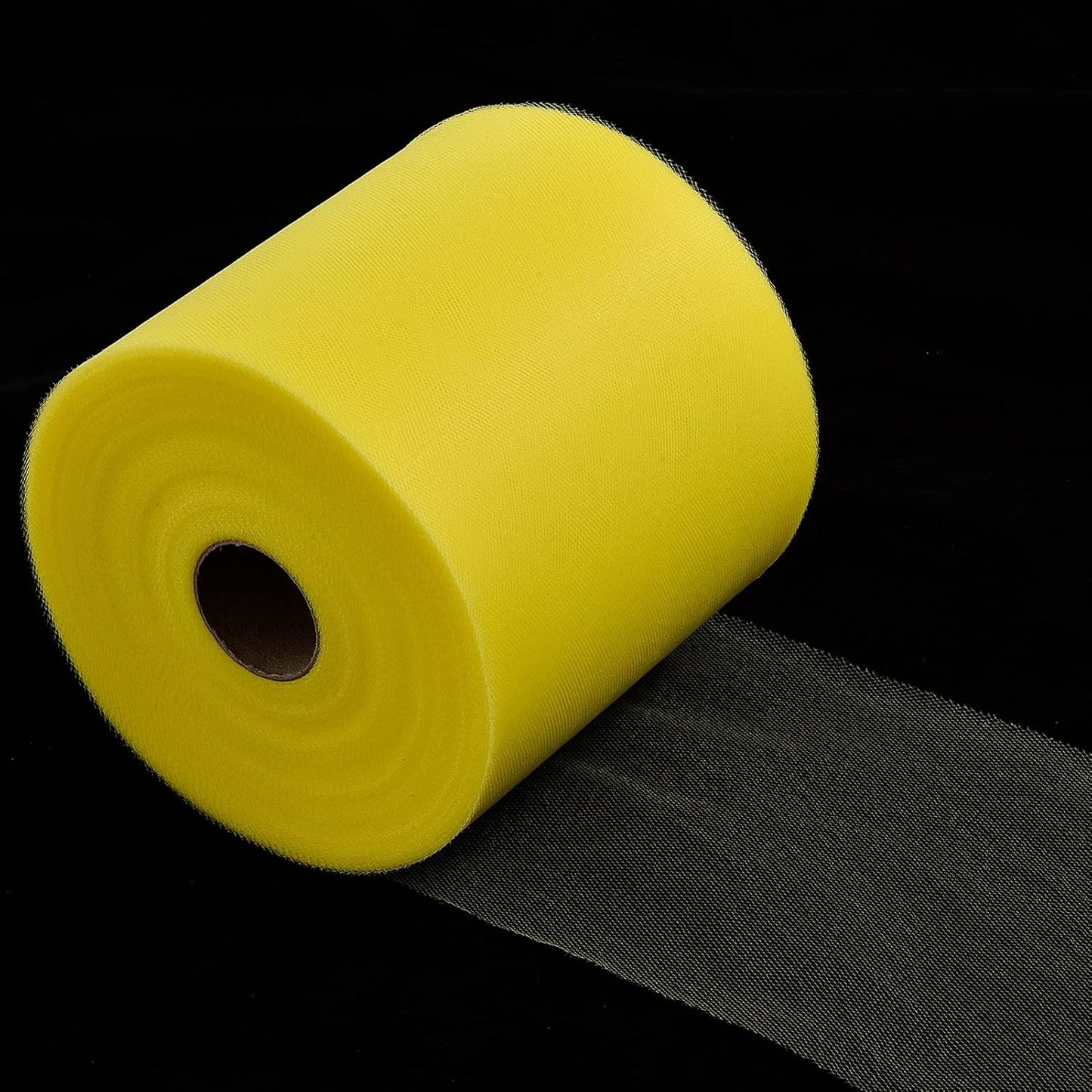 Tulle Fabric Roll, 6” by 200 Yards (600FT) Tulle Organza Fabric Spool for DIY Tutu Skirt Baby Shower Decor Wedding Backdrop Crafts Birthday Party Supplies(Lemon Yellow)