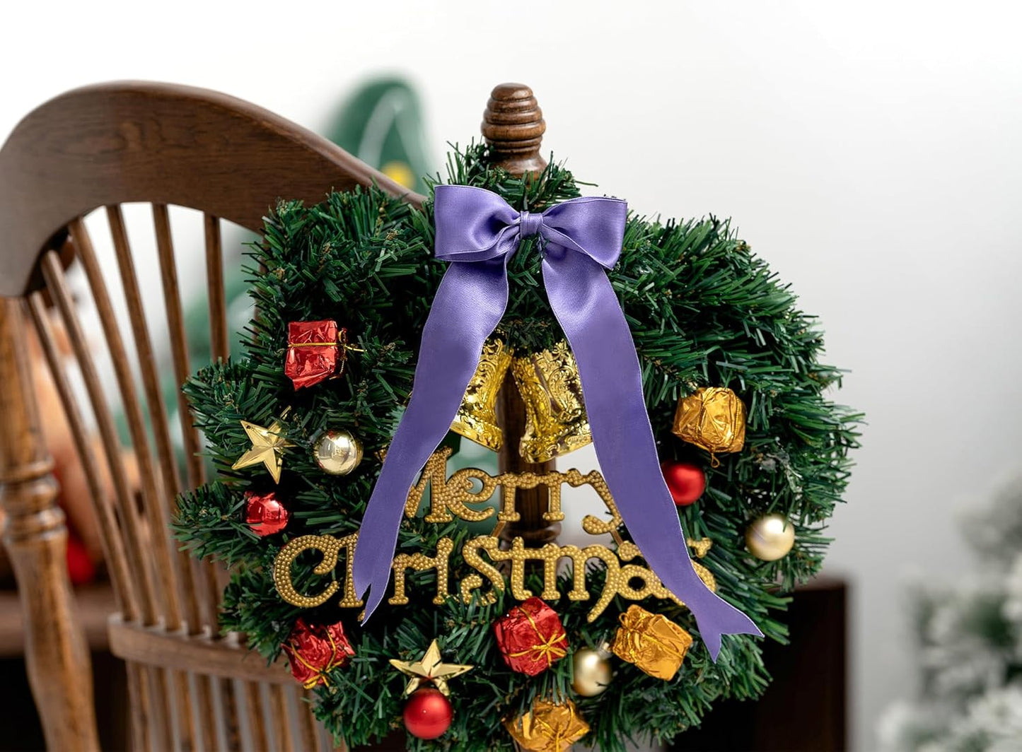 Purple Satin Ribbon Double-Faced Wired Ribbons for Gift Wrapping Flower Bouquet Bows Wedding Invitation Christmas Decor Crafts 1-1/2 Inch 10 Yards