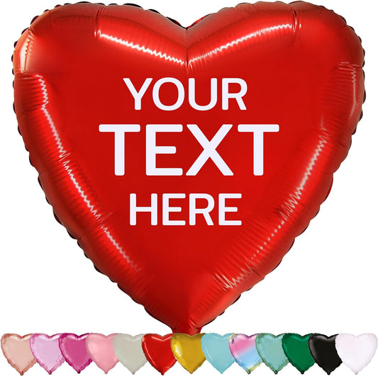 Сustom Balloons Name Personalized foil Balloon Heart 19 inch Satin and Glossy Colors Any Text Gift Idea Surprise Customizable Birthday Wedding Anniversary Party Decoration Gifts Surprise