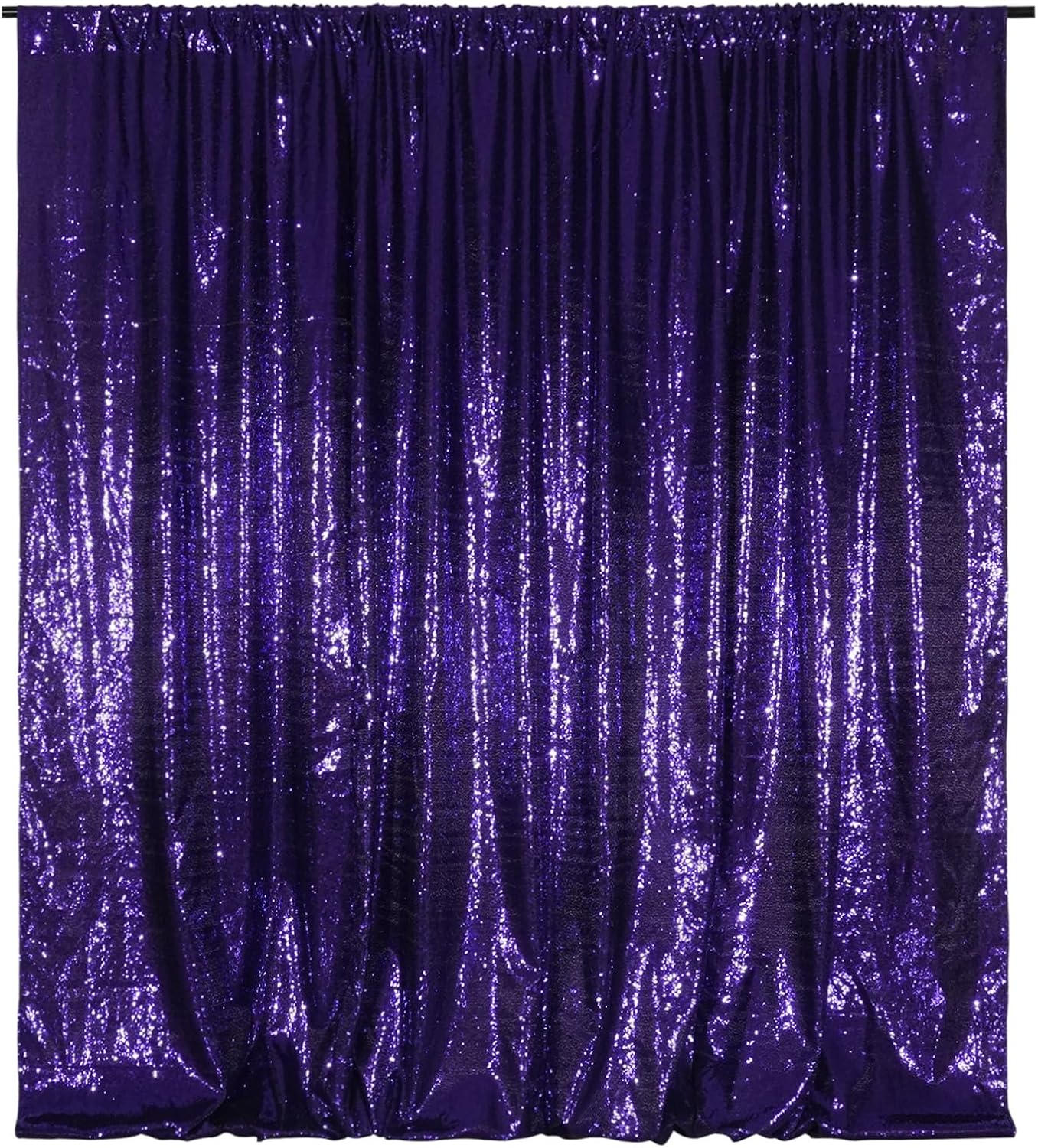 Poise3EHome 10Ft x 10Ft Purple Sequin Backdrop Curtain, Glitter Thick Satin Background Drapes, Sparkly Opaque Photography Curtain, Sequence Backdrop for Halloween Wedding Party Decor