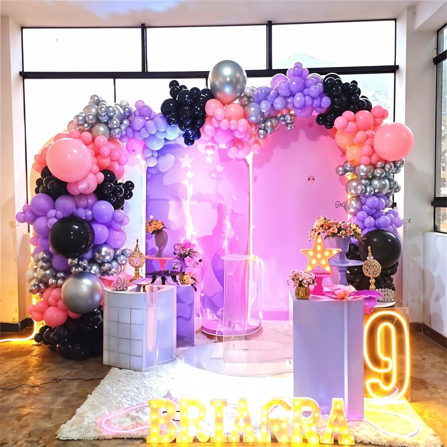 Halloween Balloons, 60pcs 12 Inch Black Pink Purple Latex Balloons for Girls Women Halloween Wedding Bride Baby Shower Engagement Bachelorette Spooky Witch Themed Birthday Party Decorations Supplie