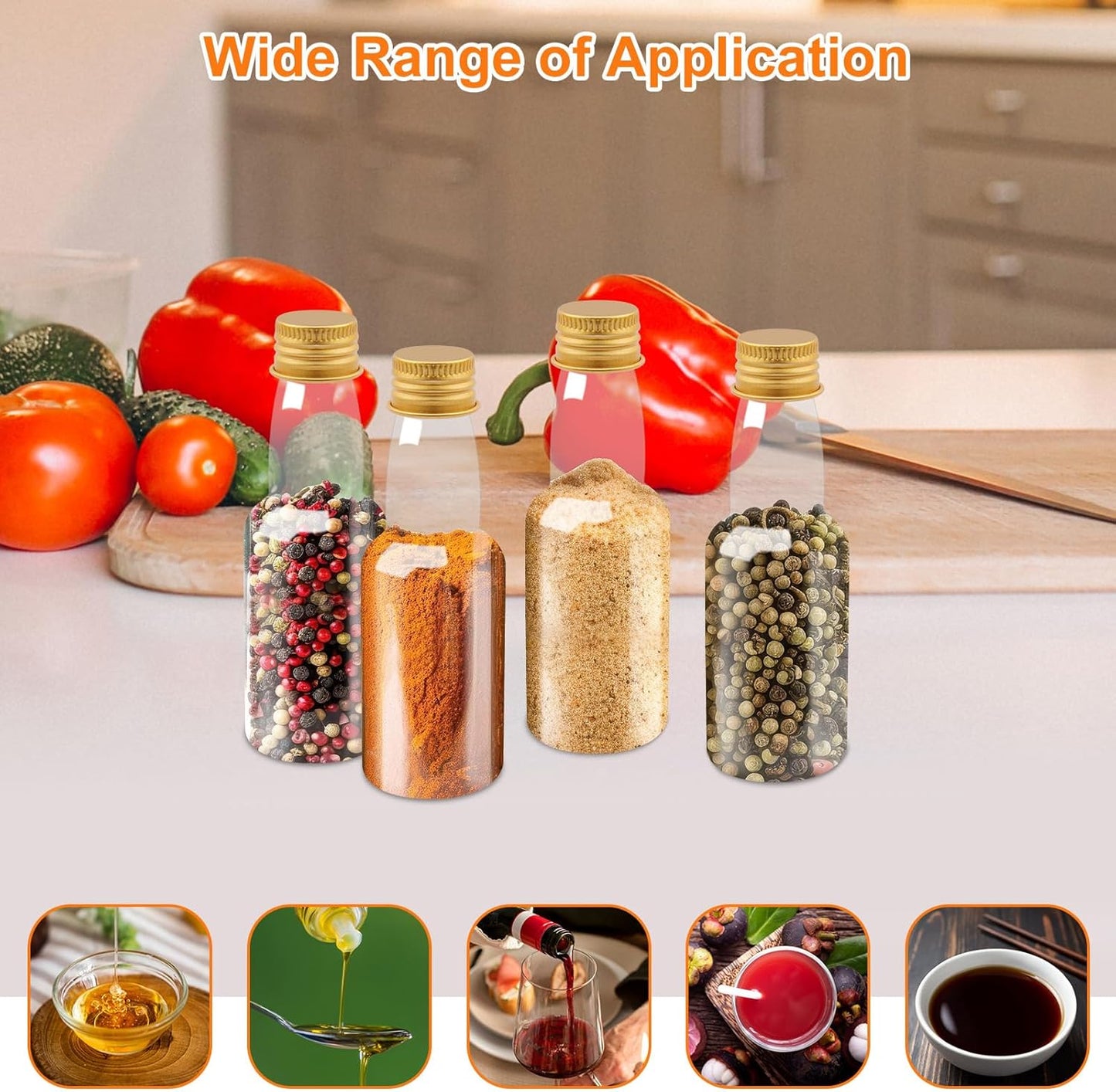 96 Pcs Mini Liquor Bottles Set, 30 Pcs 2oz Plastic Alcohol Bottles with Gold Cap, 30pcs Kraft Tags and 6pcs Funnels with 30pcs Ropes, Miniature Bottle Bulk for Wedding Birthday Christmas Party Favor