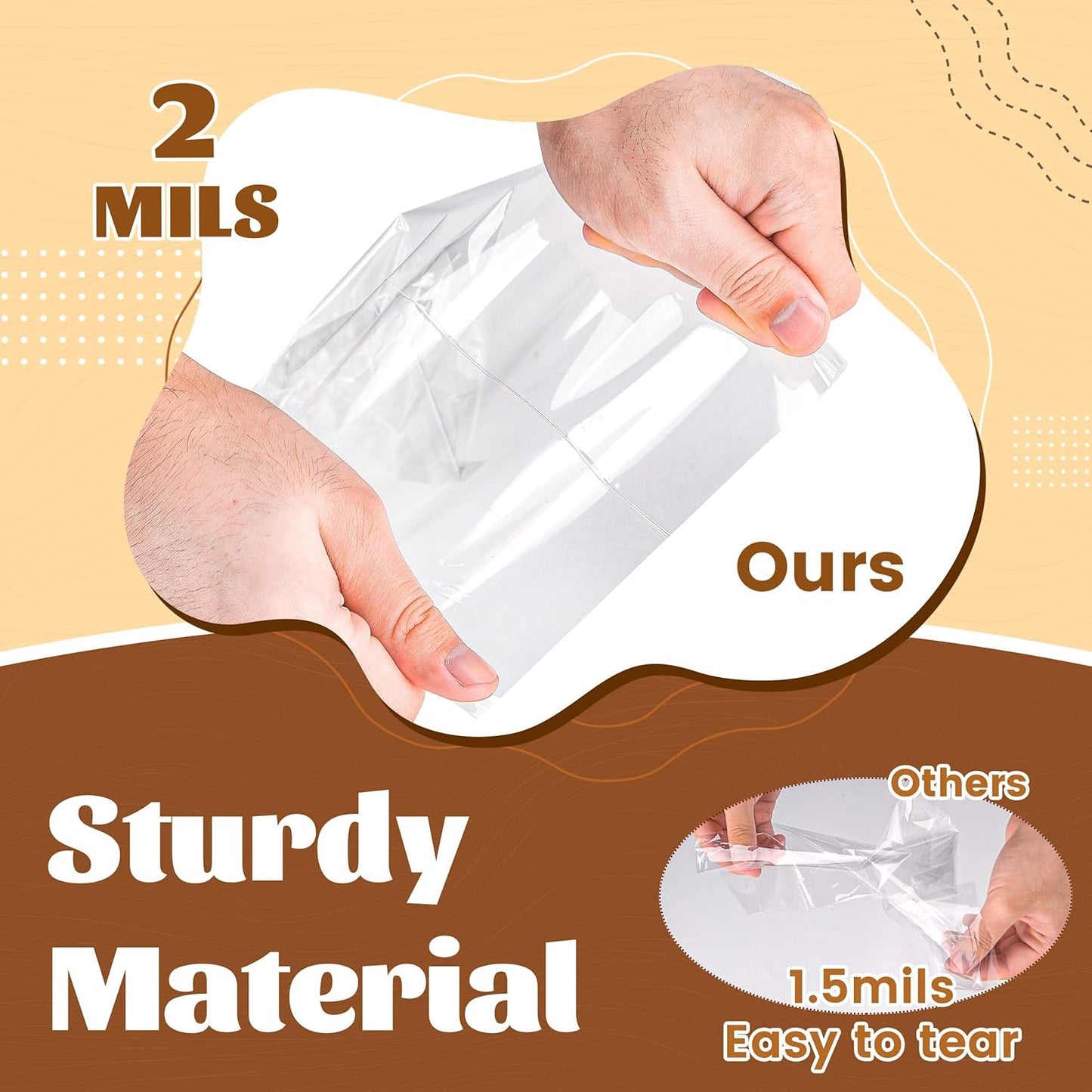 LOKIQNG Cellophane Bags Plastic Treat Bag Clear Cookie Candy Bags with Twist Ties for Party Favor Bag(100PACK,4x6inch)