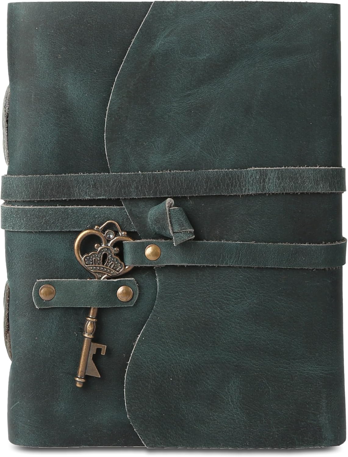 Leather Journal with Lined and Unlined Deckle Edge Paper 8x6 inch and Vintage Key | Handmade Writing Notebook Diary | Bound Daily Notepad for Men & Women Medium, Sketch/Writing pad for Artists
