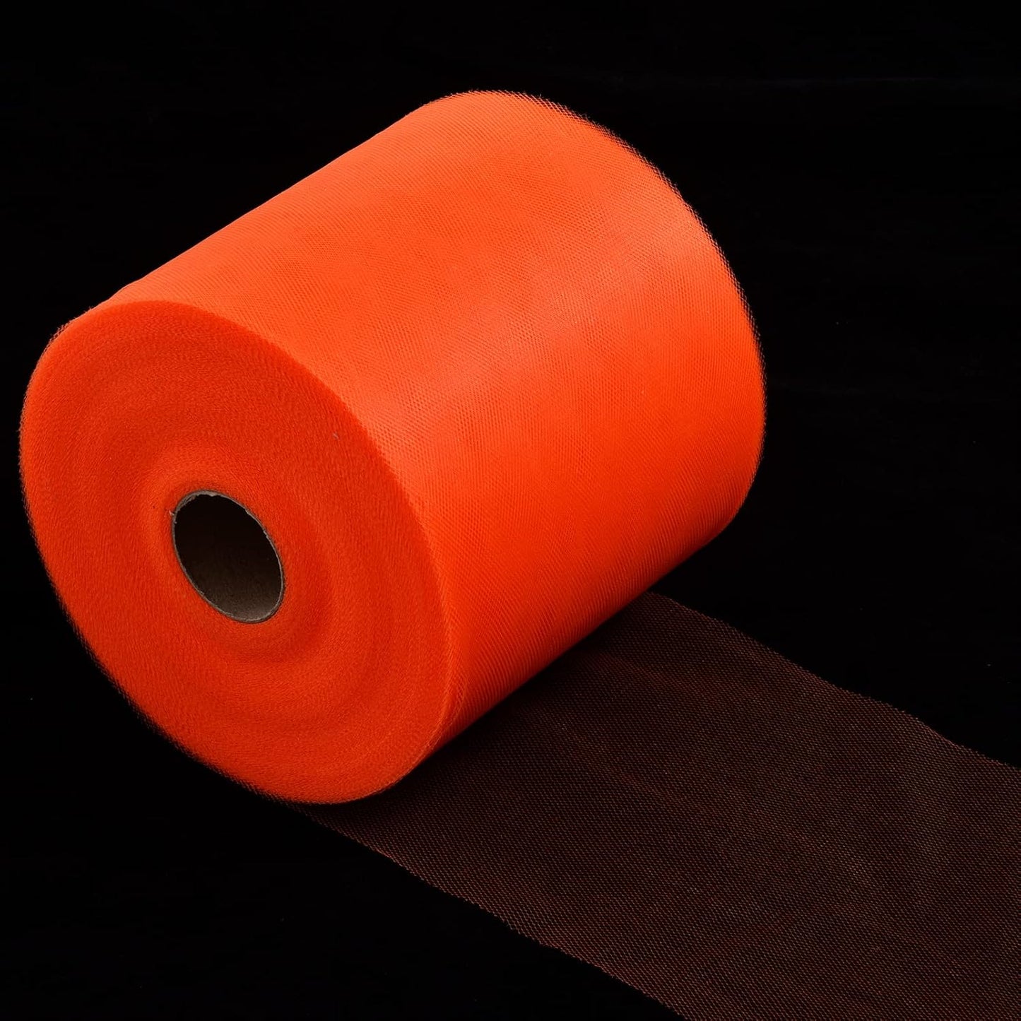 Tulle Fabric Roll, 6” by 200 Yards (600FT) Tulle Organza Fabric Spool for DIY Tutu Skirt Baby Shower Decor Wedding Backdrop Crafts Birthday Party Supplies(New-Orange)