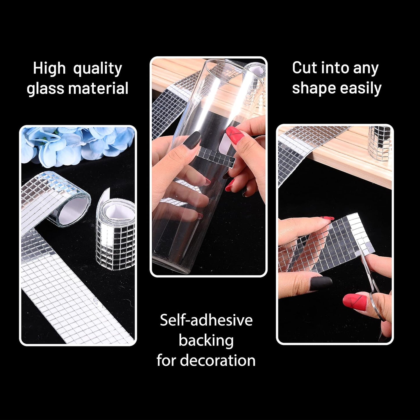 PP OPOUNT Disco Ball Tiles - 11800 Pcs, 5 x 5 mm Self-Adhesive, Mirror Tiles for Crafts & Art Collage, DIY Disco Balls, Indoor/Outdoor Decoration