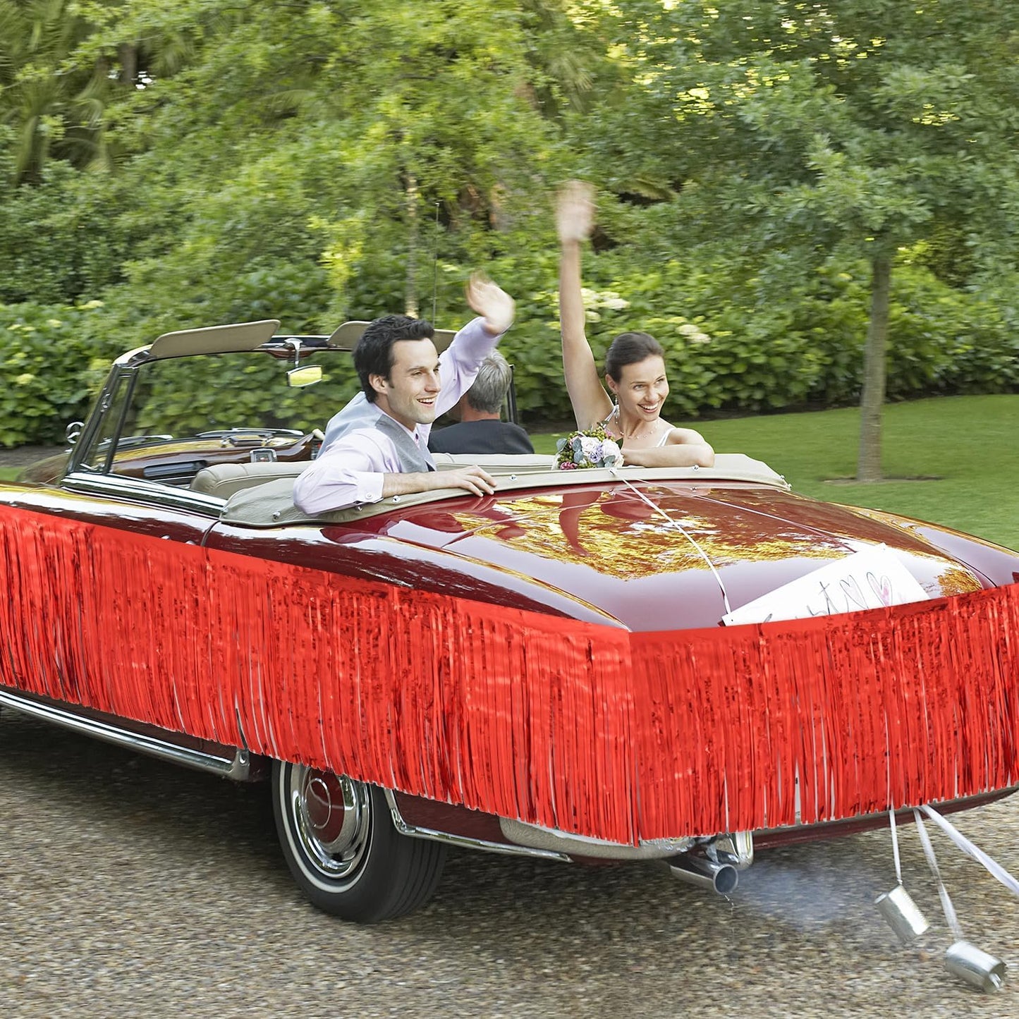 Red Birthday Decorations Tinsel Garland Parade Float Decorations for Trailer 4Pack 12FT Casino Theme Party Decorations Carnival Ceiling Fringe Banner Backdrop for Streamers Party Decorations