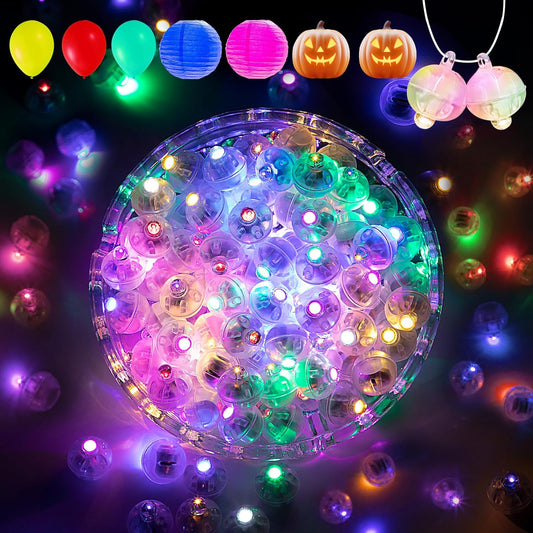 Aogist 100Pcs Multicolor Balloon Lights with Hook,Long Standby Time,Waterproof Mini Light for Birthday Party Wedding Christmas Halloween Easter Decorative (Flash)
