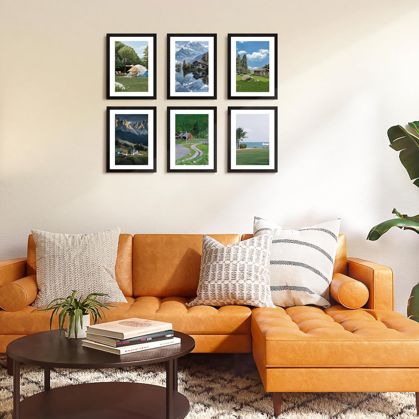 FIXSMITH A4 Picture Frame Set of 2, Black Photo Frame with HD Plexiglass, Display Pictures 6x8 with Mat or 8.3x11.7 Without Mat Multi Picture Frames Collage for Tabletop or Wall Display