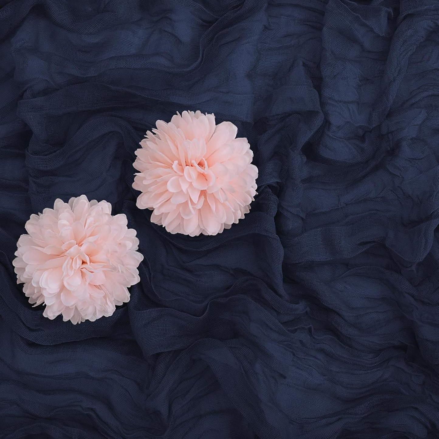 Aktor 12 Pack Navy Blue Table Runner Boho Cheesecloth Table Runner Semi Sheer Gauze Fabric Runners for Wedding Birthday Baby Shower Party Boho Table Decoration（Navy Blue）