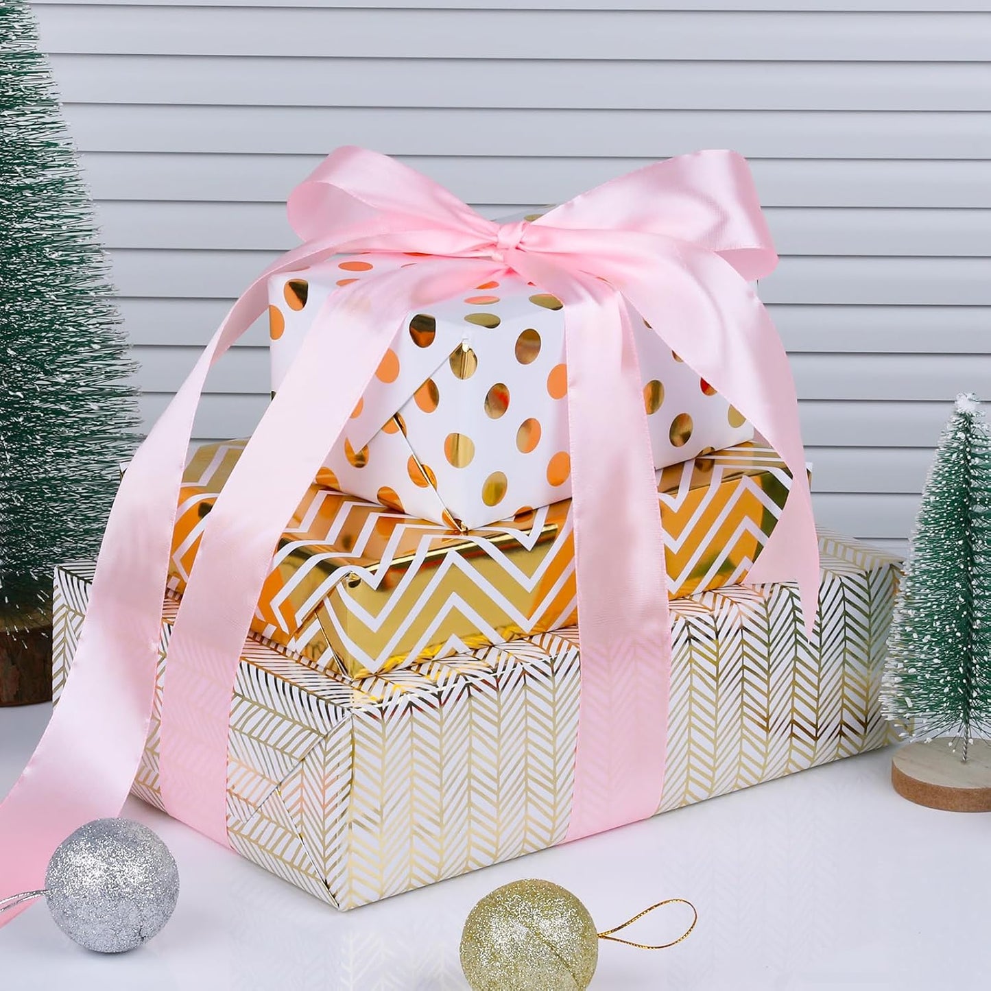 NESCCI 100 Yards Ribbon,1-1/2 Inch Pink Satin Ribbon,Single Face Satin Ribbons,Perfect for Gift Wrapping,Wedding Decoration,Handmade Bows, Wrapping Bouquet,Halloween, Christmas