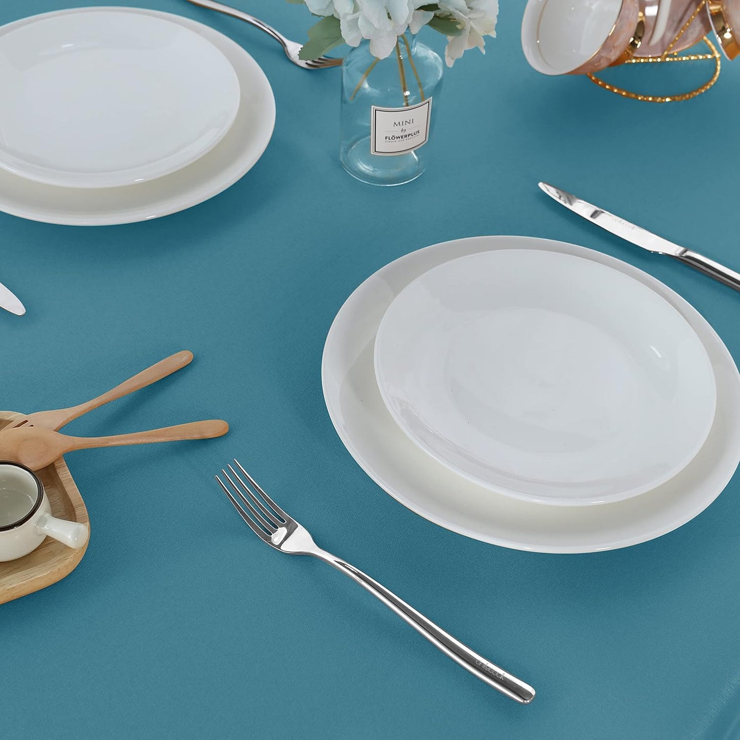 Fitable Square Tablecloth 54x54 inch Tablecloth Stain and Wrinkle Resistant Washable Polyester Table Cloth for Buffet Parties and Camping, Teal