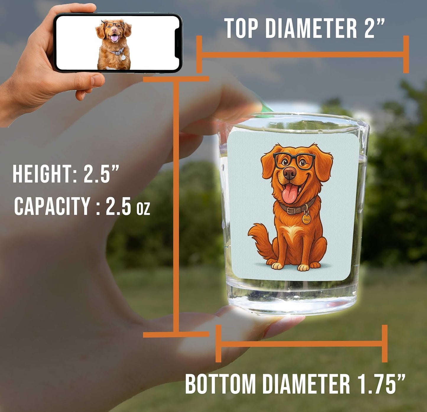 Funny Personalized Shot Glass 2.5oz, Custom Printed Picture Caricature Gift for Birthday, Bachelor Party, Customized Photo Cartoon Drinking Favor, Gag Gift For Men Women