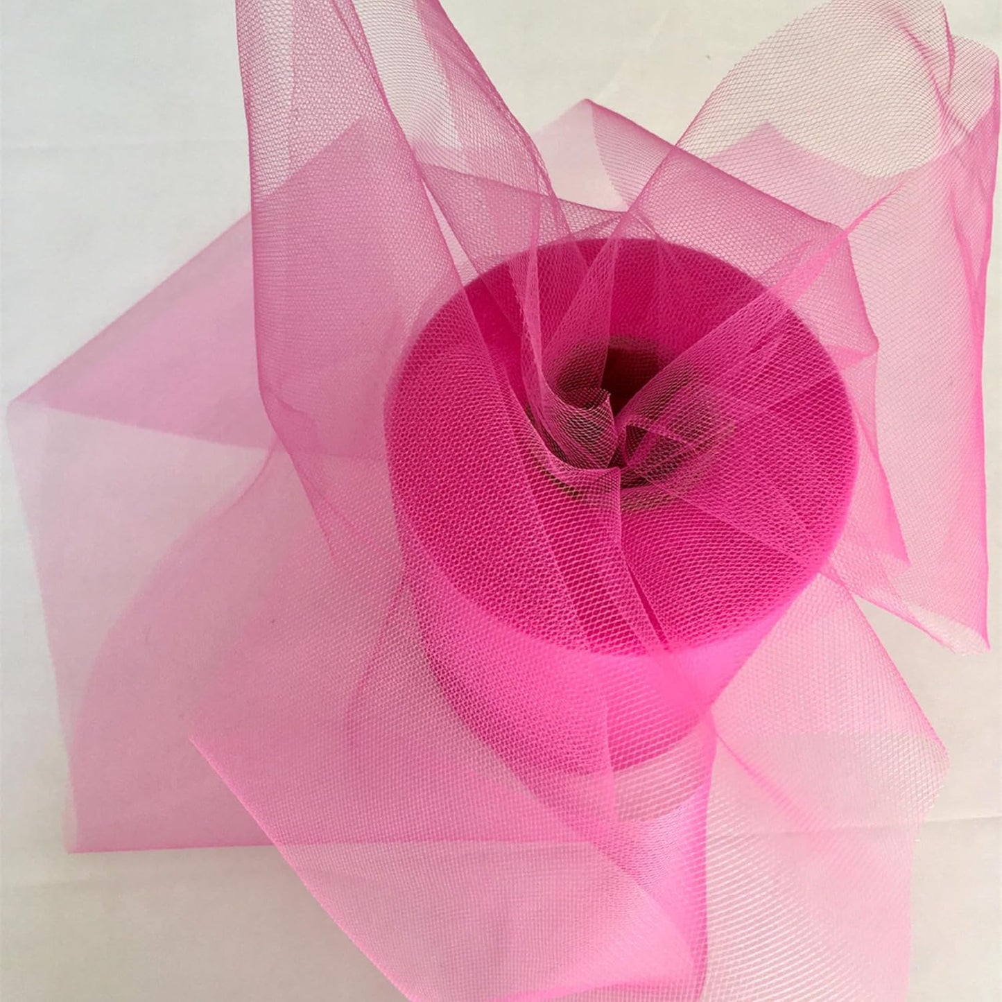 Fuchsia Tulle Fabric Rolls 6 Inch by 100 Yards (300 feet) Tulle Roll Spool Fabric for DIY Tutu Skirt Baby Shower Birthday Party Wedding Decorations Christmas Craft Supplies (Fuchsia)