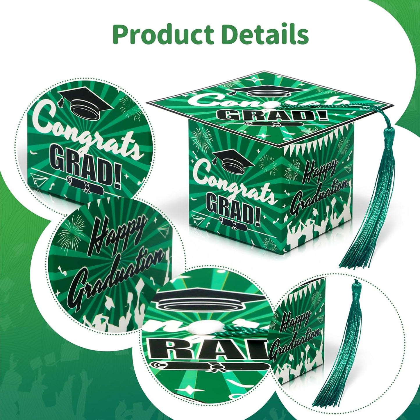 COTOPHER 36 Pack Mini Graduation Cap Gift Boxes, Class of 2025 Graduation Candy Boxes with Tassel, Small Treat Chocolate Box Centerpieces for Tables Party Decorations Graduate Favors Supplies