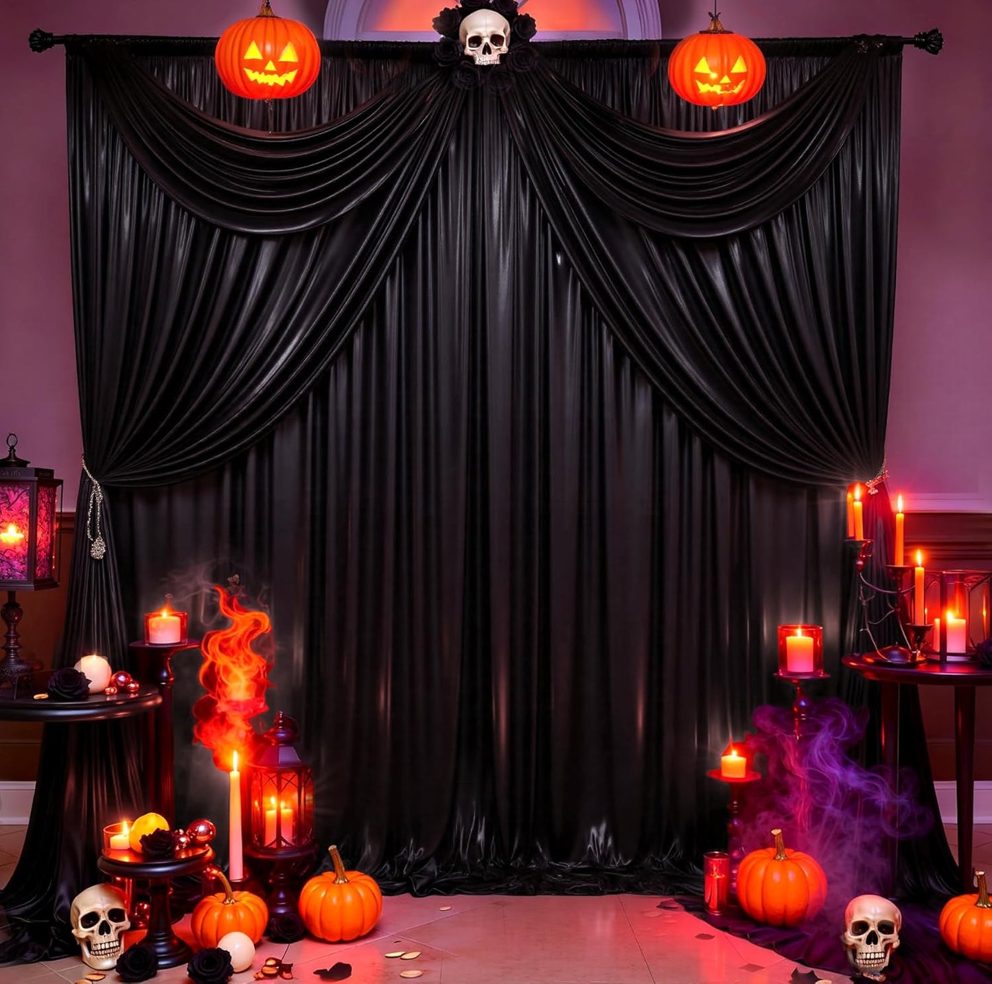 20ftx10ft Black Sequin Backdrop Curtain for Parties, Wrinkle Free Thick Glitter Sparkle Photo Backdrop Drapes 4 Panels 5x10FT Shimmer Back Drop Cloth for Wedding Birthday Halloween Background