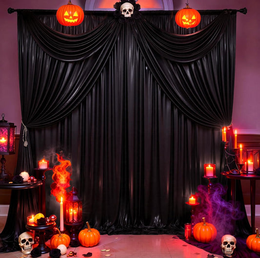 20ftx10ft Black Sequin Backdrop Curtain for Parties, Wrinkle Free Thick Glitter Sparkle Photo Backdrop Drapes 4 Panels 5x10FT Shimmer Back Drop Cloth for Wedding Birthday Halloween Background