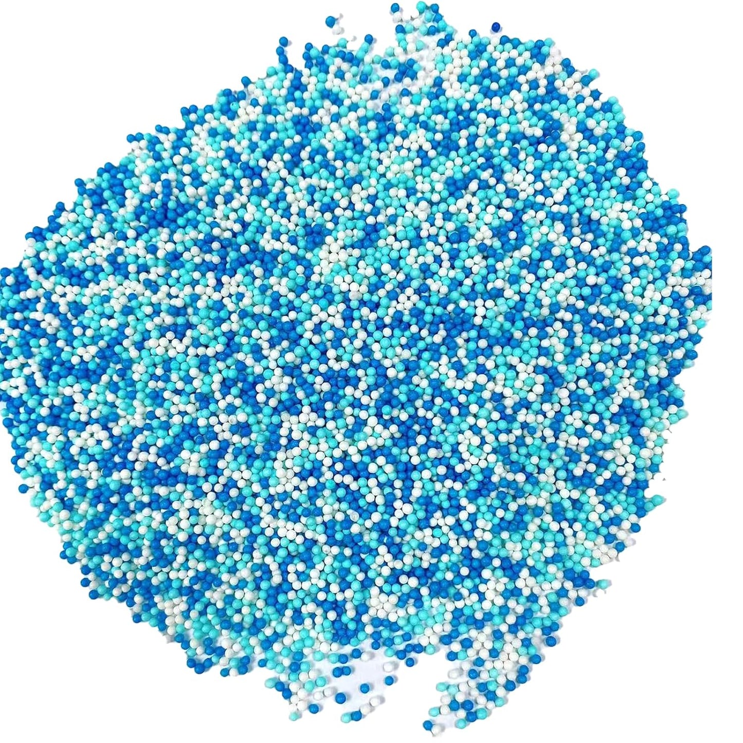 Sentovac Blue and White Nonpareils Sprinkles Edible 2mm Mini Peals Sprinkle for Cake Decorating Sugar Candy Cookie Cupcake Topper Baking Decorations Halloween Christmas Baby Shower Supplies