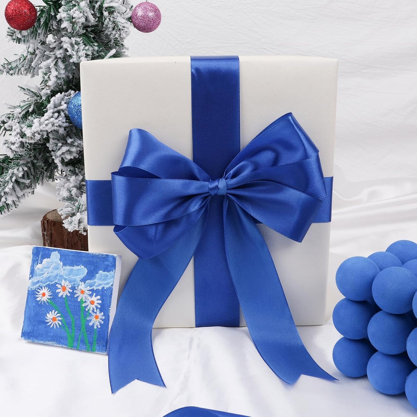 NESCCI 100 Yards Ribbon,1-1/2 Inch Royal Blue Satin Ribbon,Single Face Satin Ribbons,Perfect for Gift Wrapping,Wedding Decoration,Handmade Bows,Wrapping Bouquet,Halloween, Christmas