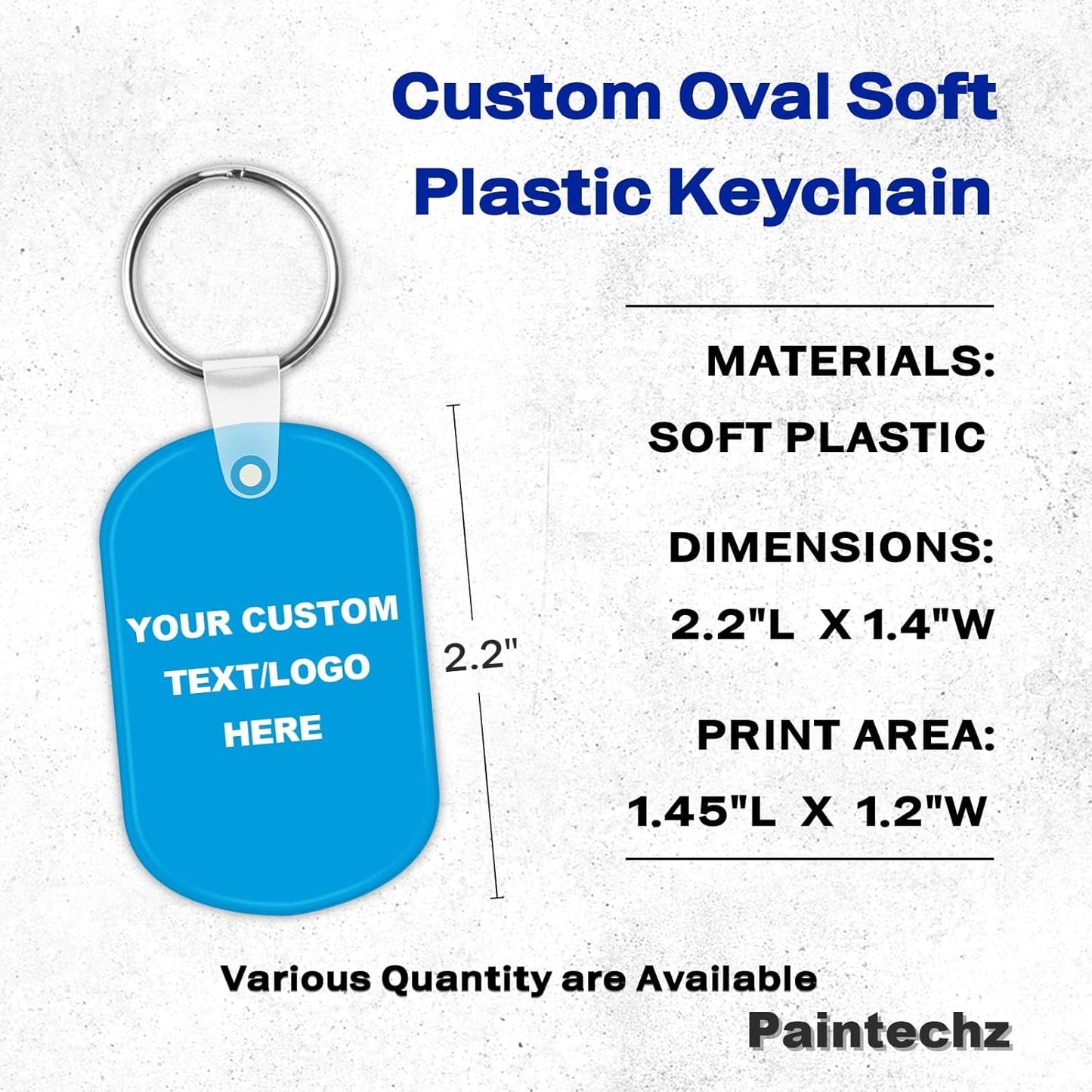 Custom Oval Soft Keychains 400 Pack, Personalized Logo, Text Bulk - Perfect for Tradeshows, Party Favors, Campaign Gifts - Customizable Key Tags