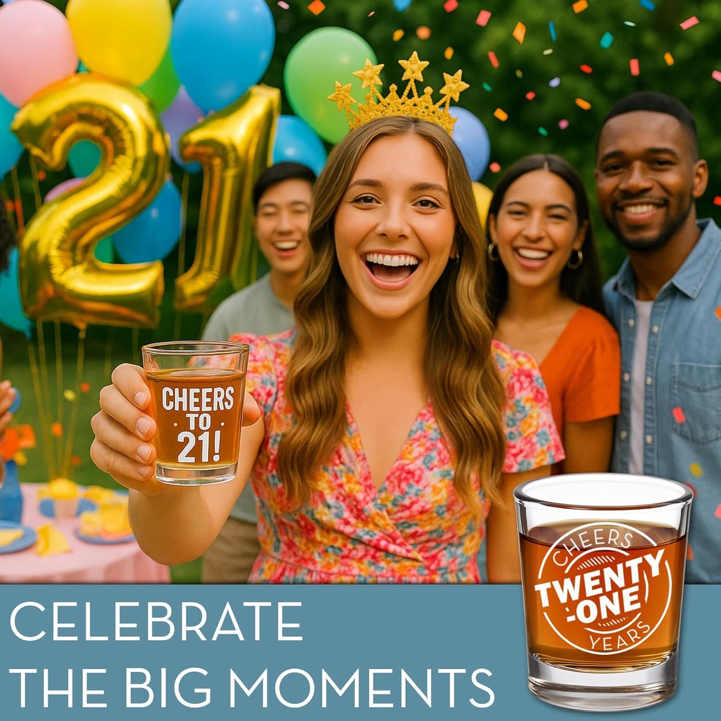 21st Birthday Custom Shot Glass 2.5oz, Personalized Picture Funny Party Favor, Customized 21st Drinking Gift, Legal Age Shot Glass, Printed Photo Gift For Son Daughter Friends