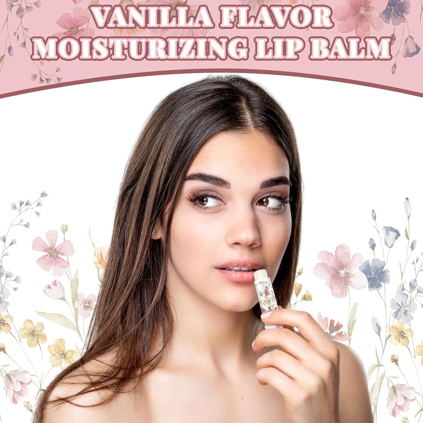 50 Pcs Wildflower Wedding Bridal Shower Gifts Bulk Floral Lip Balm Baby Shower Party Favors Thank You Appreciation Gifts for Women Tea Bachelorette Party