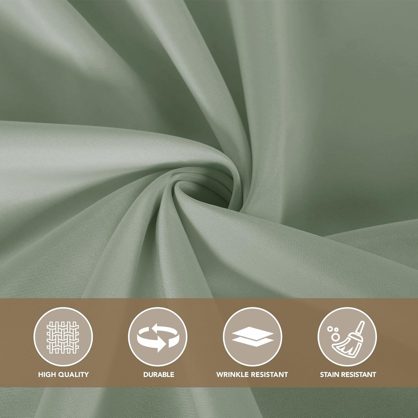 sancua Square Tablecloths 85x85 Inch - Sage Green Fabric Table Cloth for Square or Round Tables, Washable Polyester Table Cover for Outdoor Party, Birthday, Buffet, Resturant