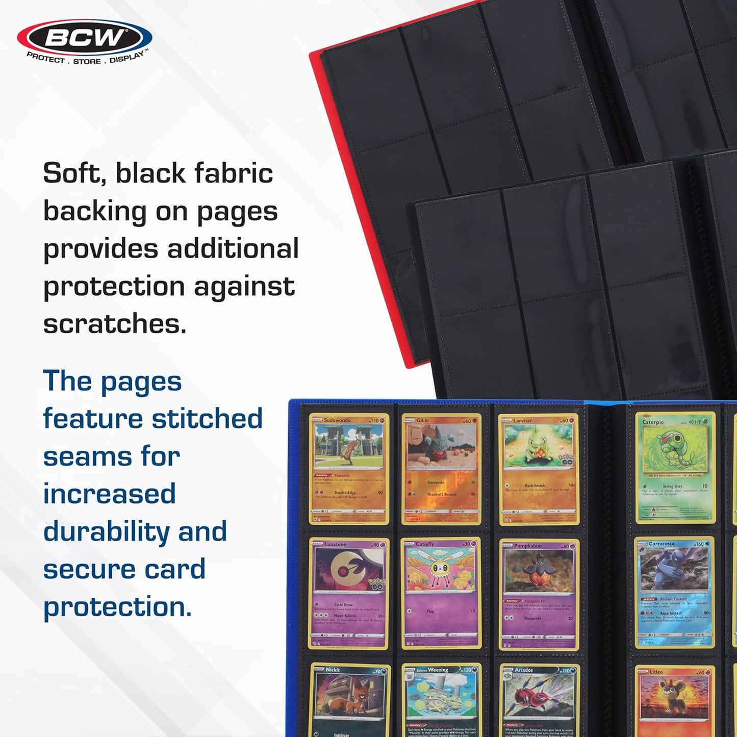 BCW Basics Folio 9-Pocket Card Album - Blue | Archival Safe, Side-Loading Binder | Premium Storage Solution for Trading Cards, Sports Cards, and More | 360-Card Capacity