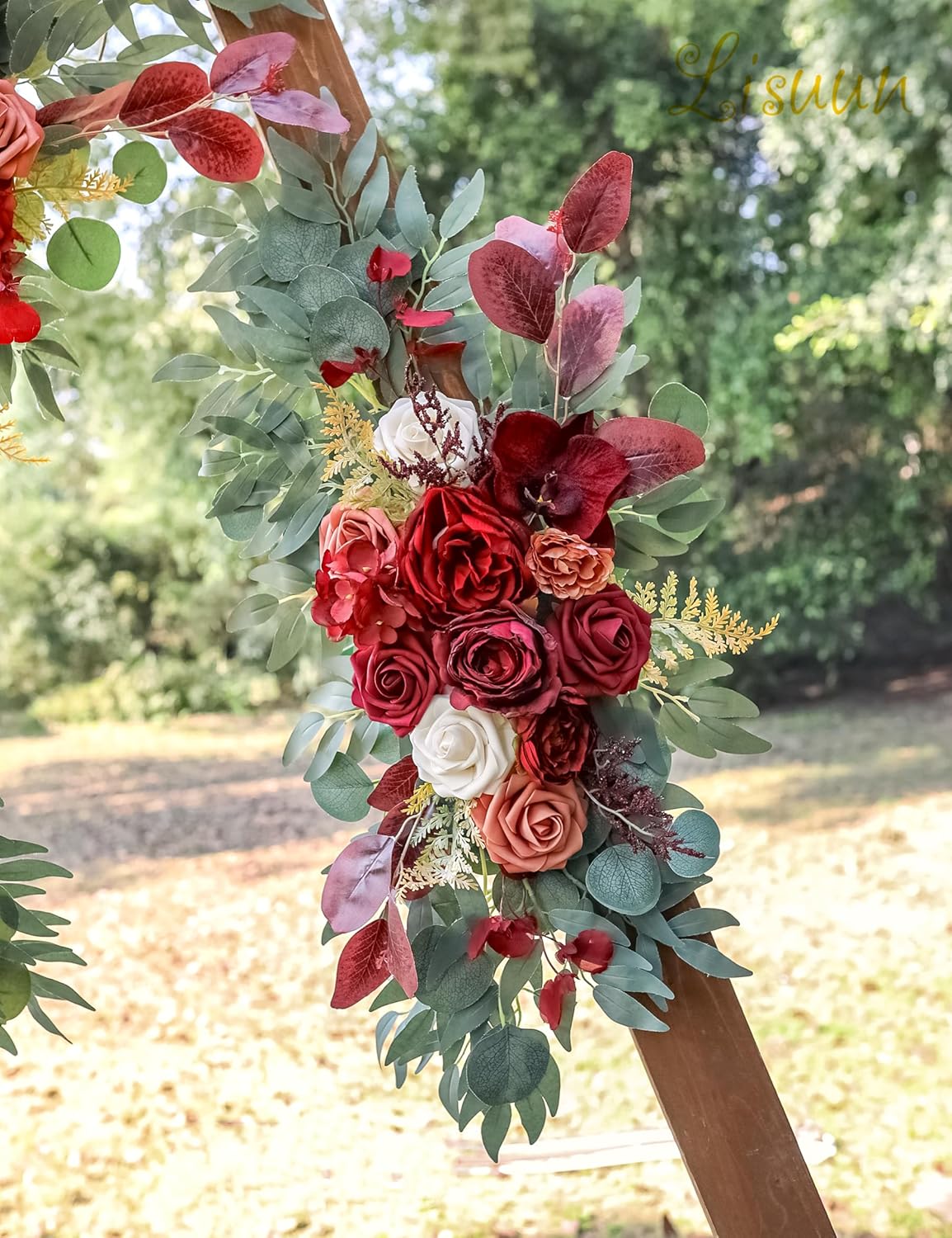 Wedding Arch Flowers, Artificial Flowers for Decoration, Large Flower Swag for Boho Styles Wedding Ceremony Floral Decor - Pack of 2